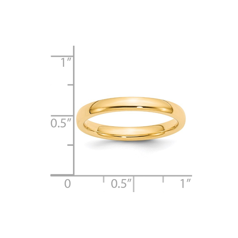 14k Yellow Gold 3mm Standard Weight Comfort Fit Wedding Band Ring