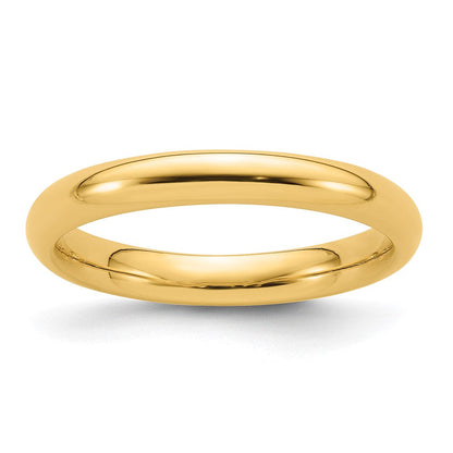 14k Yellow Gold 3mm Standard Weight Comfort Fit Wedding Band Ring