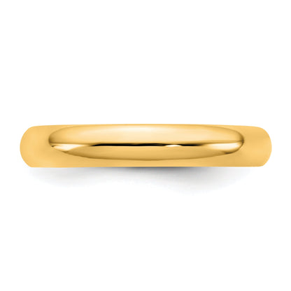 10K Yellow Gold 10Ky 3.5mm Standard Comfort Fit Band Size 7