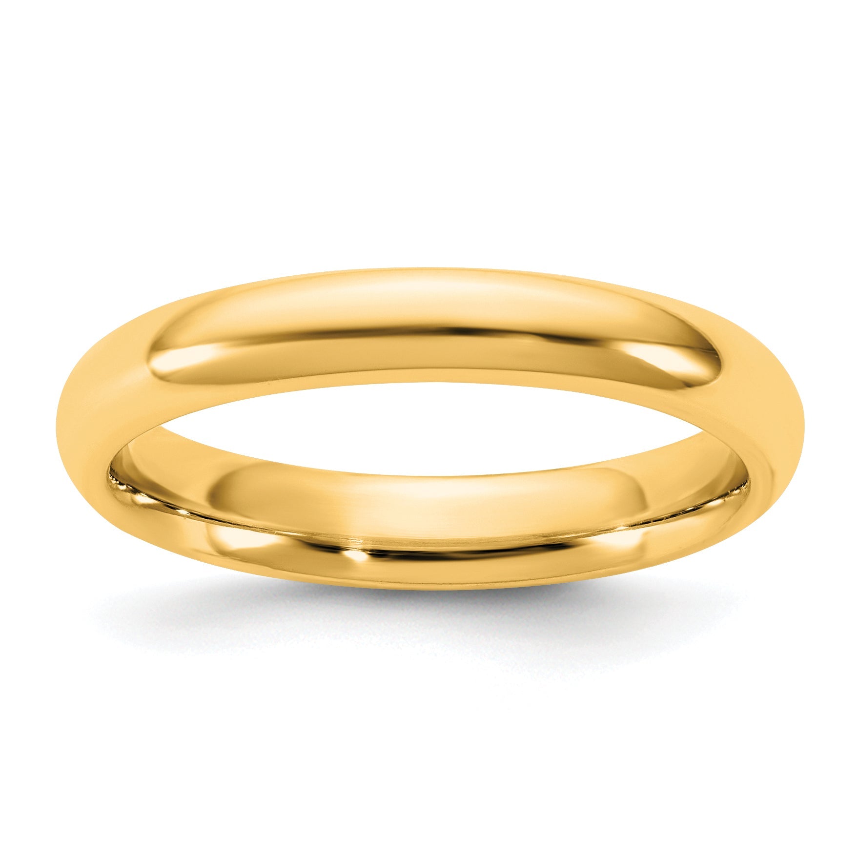 10K Yellow Gold 10Ky 3.5mm Standard Comfort Fit Band Size 7.5