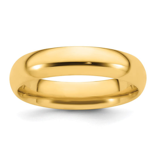 14k Yellow Gold 5mm Standard Weight Comfort Fit Wedding Band Ring