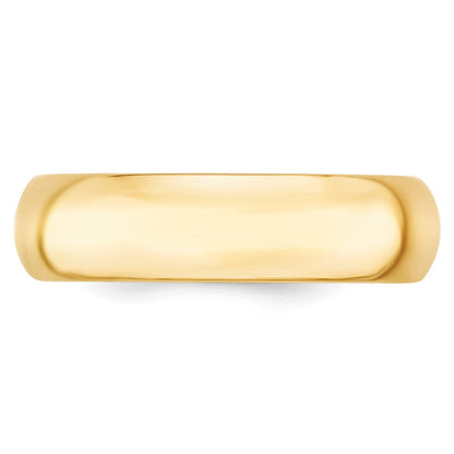 14k Yellow Gold 6mm Standard Weight Comfort Fit Wedding Band Ring
