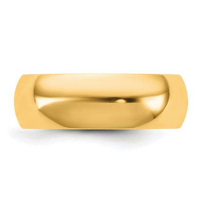 10K Yellow Gold 10Ky 6.5mm Standard Comfort Fit Band Size 5.5