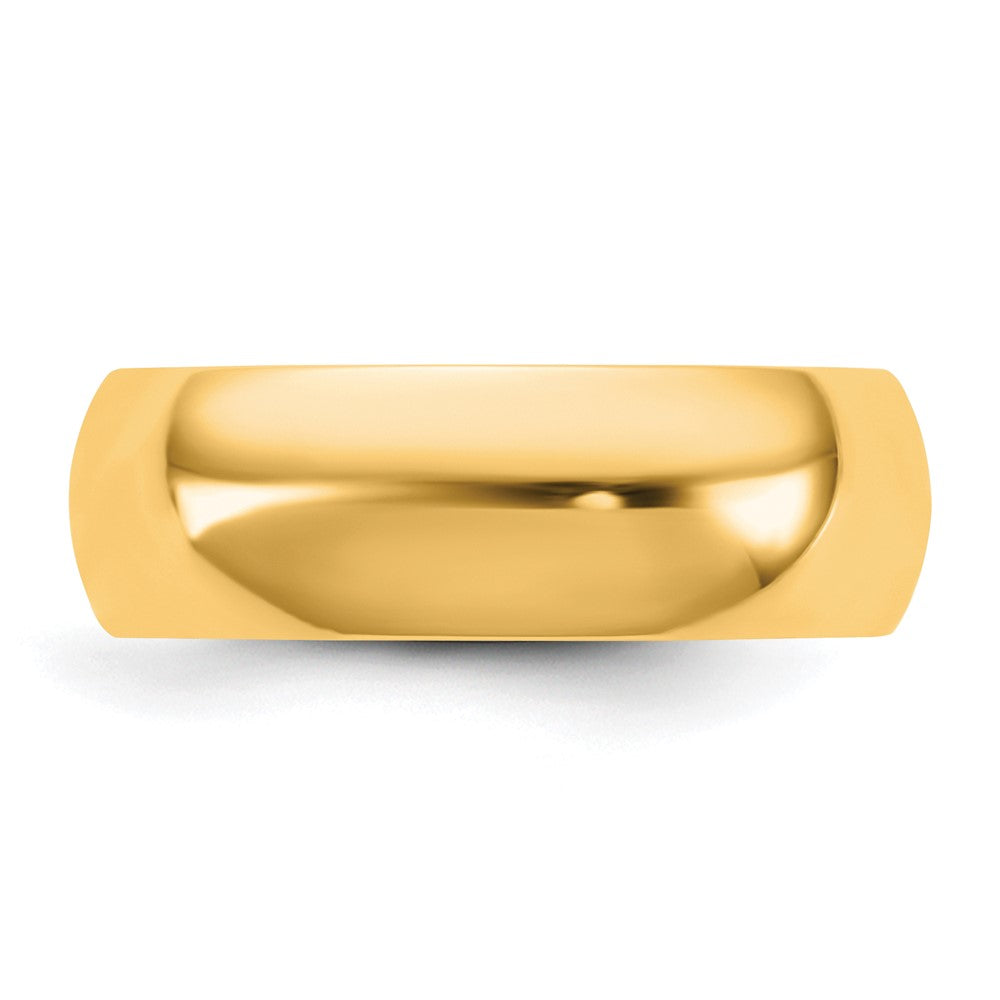 10K Yellow Gold 10Ky 6.5mm Standard Comfort Fit Band Size 6