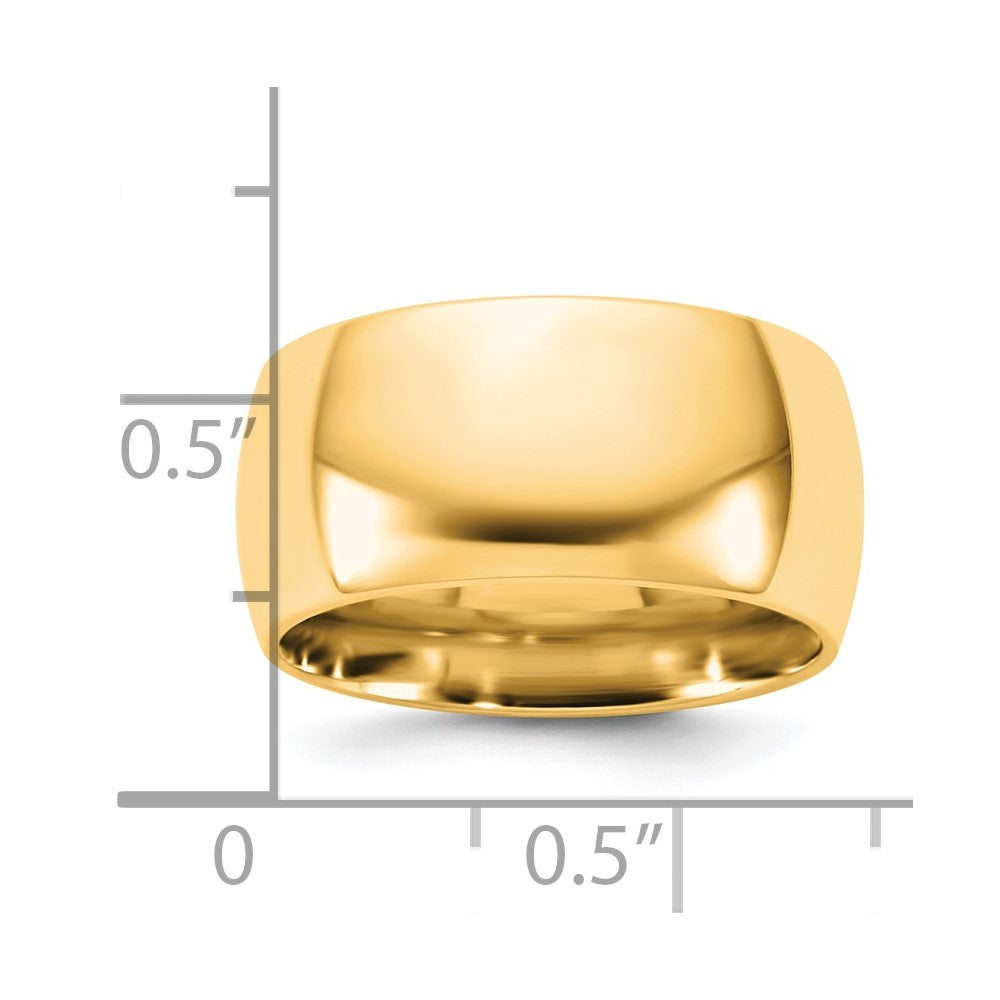 14K Yellow Gold 10mm Standard Comfort Fit Band