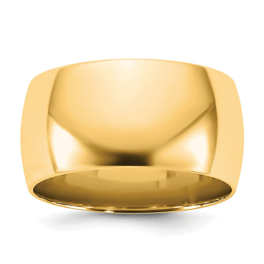 10K Yellow Gold 10Ky 10mm Standard Comfort Fit Band Size 4.5