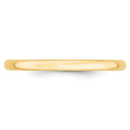 14k Yellow Gold 2mm Lightweight Comfort Fit Wedding Band Ring