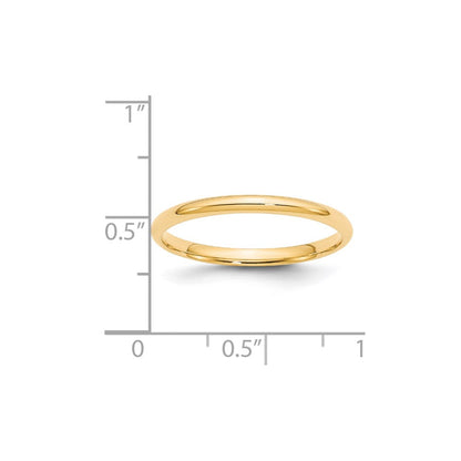 Solid 18K Yellow Gold 2mm Light Weight Comfort Fit Men's/Women's Wedding Band Ring Size 12