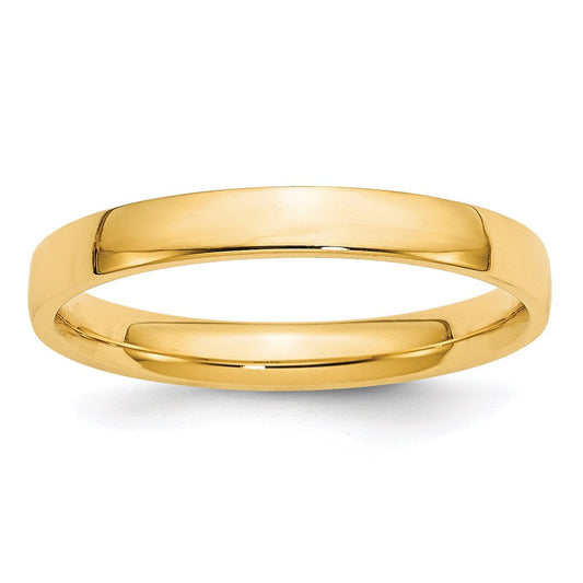 18k Yellow Gold 3mm Lightweight Comfort Fit Wedding Band Ring