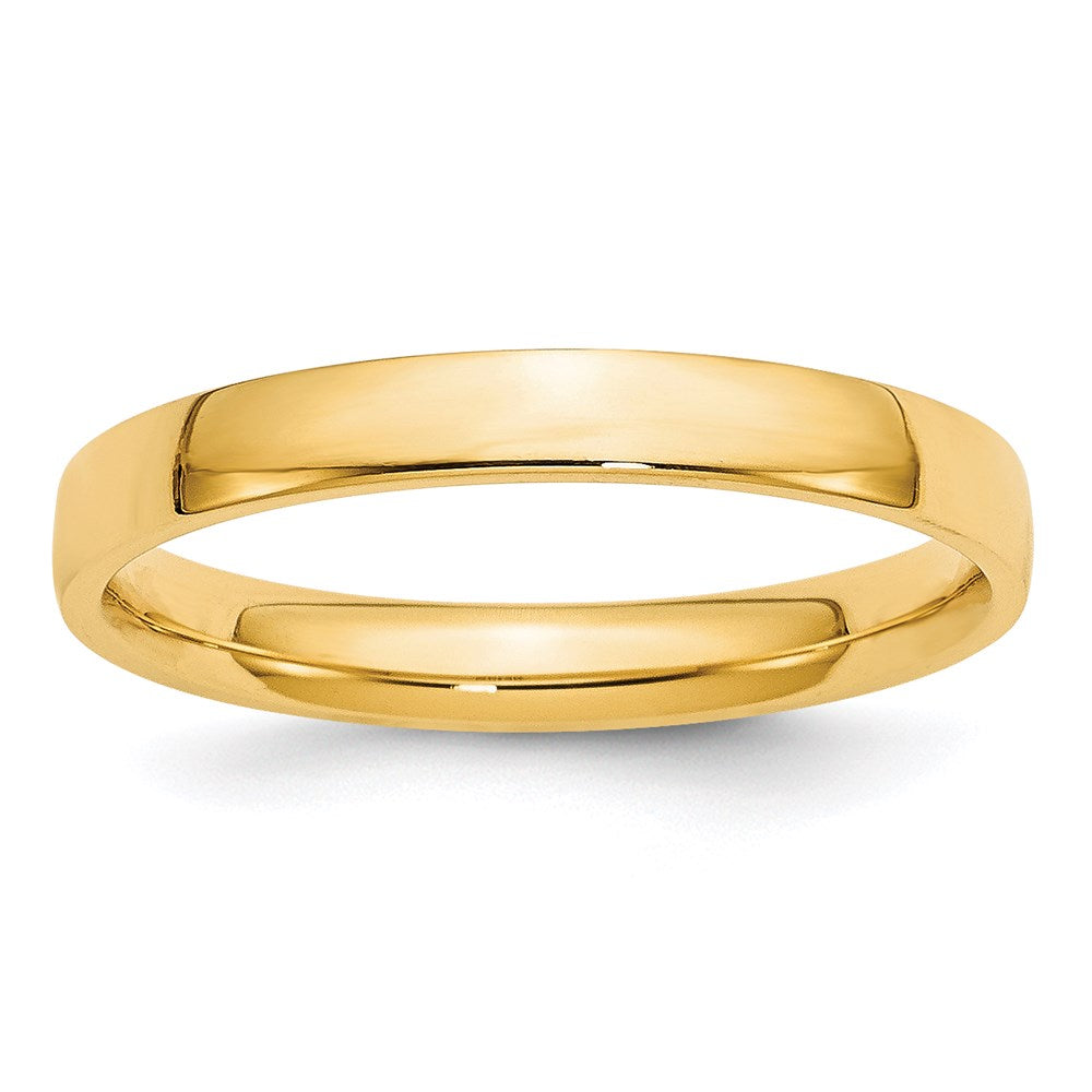14k Yellow Gold 3mm Lightweight Comfort Fit Wedding Band Ring