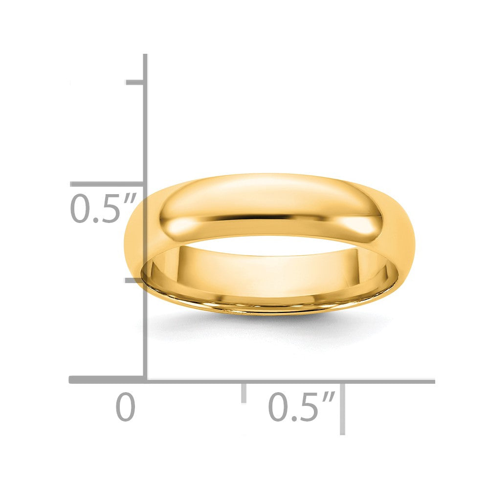 14K Yellow Gold 4.5mm Lightweight Comfort Fit Band