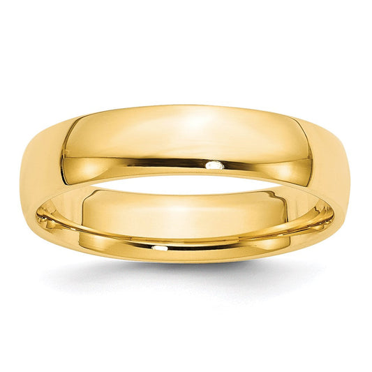 18k Yellow Gold 5mm Lightweight Comfort Fit Wedding Band Ring