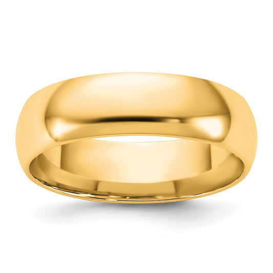 14K Yellow Gold 5.5mm Lightweight Comfort Fit Band