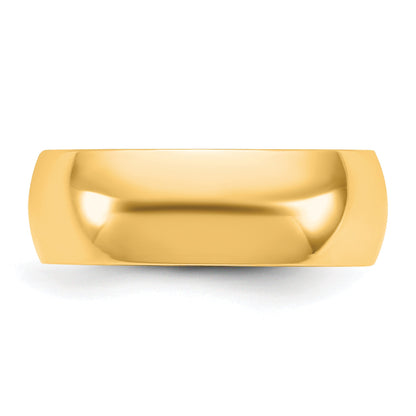 10K Yellow Gold 10Ky 6.5mm Lightweight Comfort Fit Band Size 4