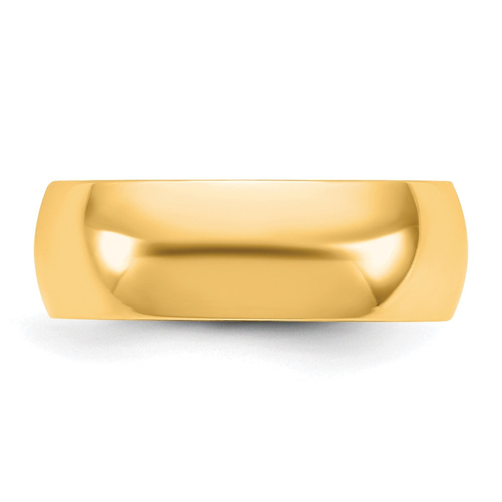 14K Yellow Gold 6.5mm Lightweight Comfort Fit Band