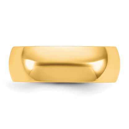 14K Yellow Gold 6.5mm Lightweight Comfort Fit Band