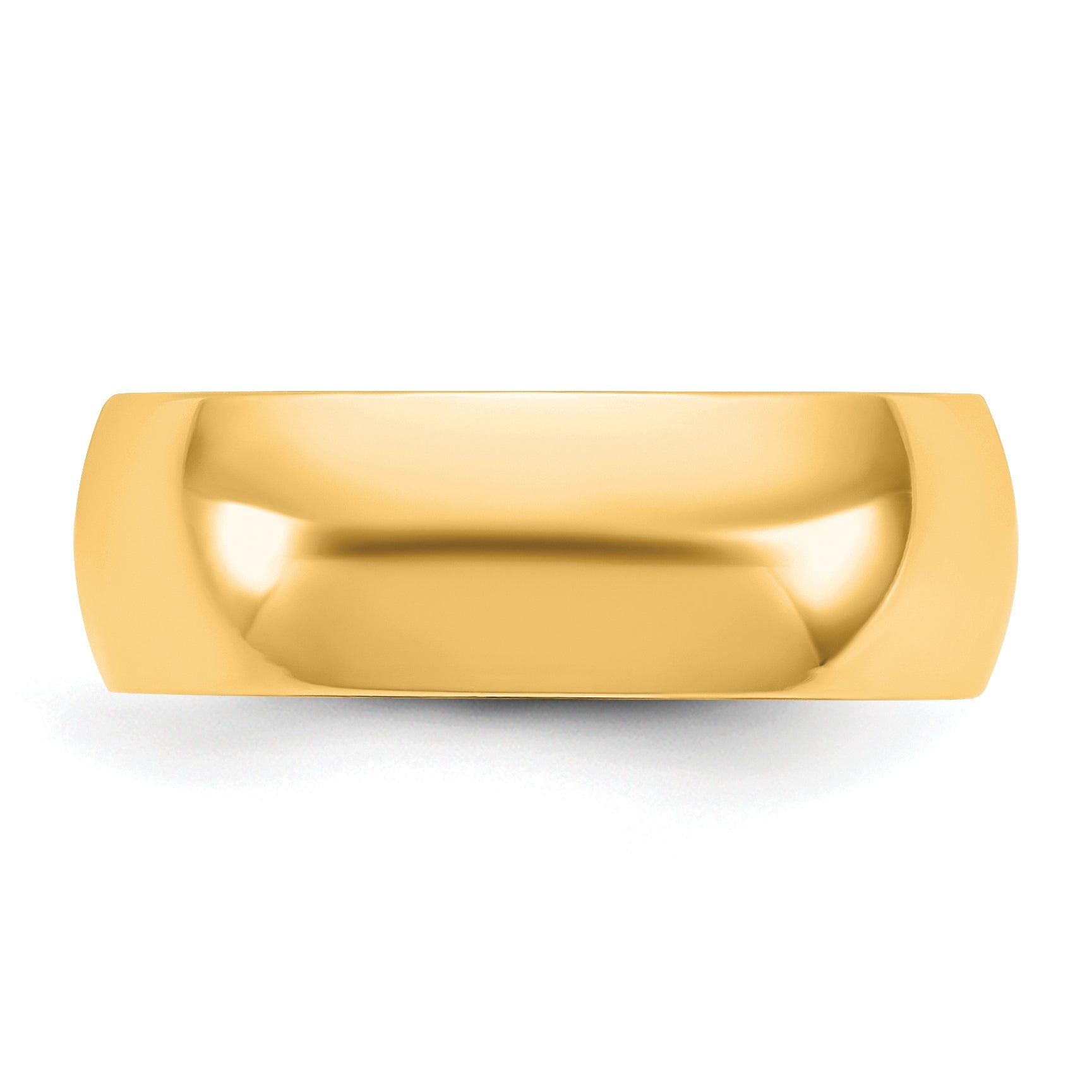 10K Yellow Gold 10Ky 6.5mm Lightweight Comfort Fit Band Size 7.5