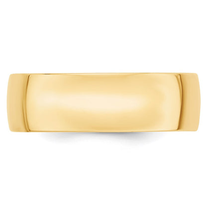 Solid 18K Yellow Gold 7mm Light Weight Comfort Fit Men's/Women's Wedding Band Ring Size 10.5