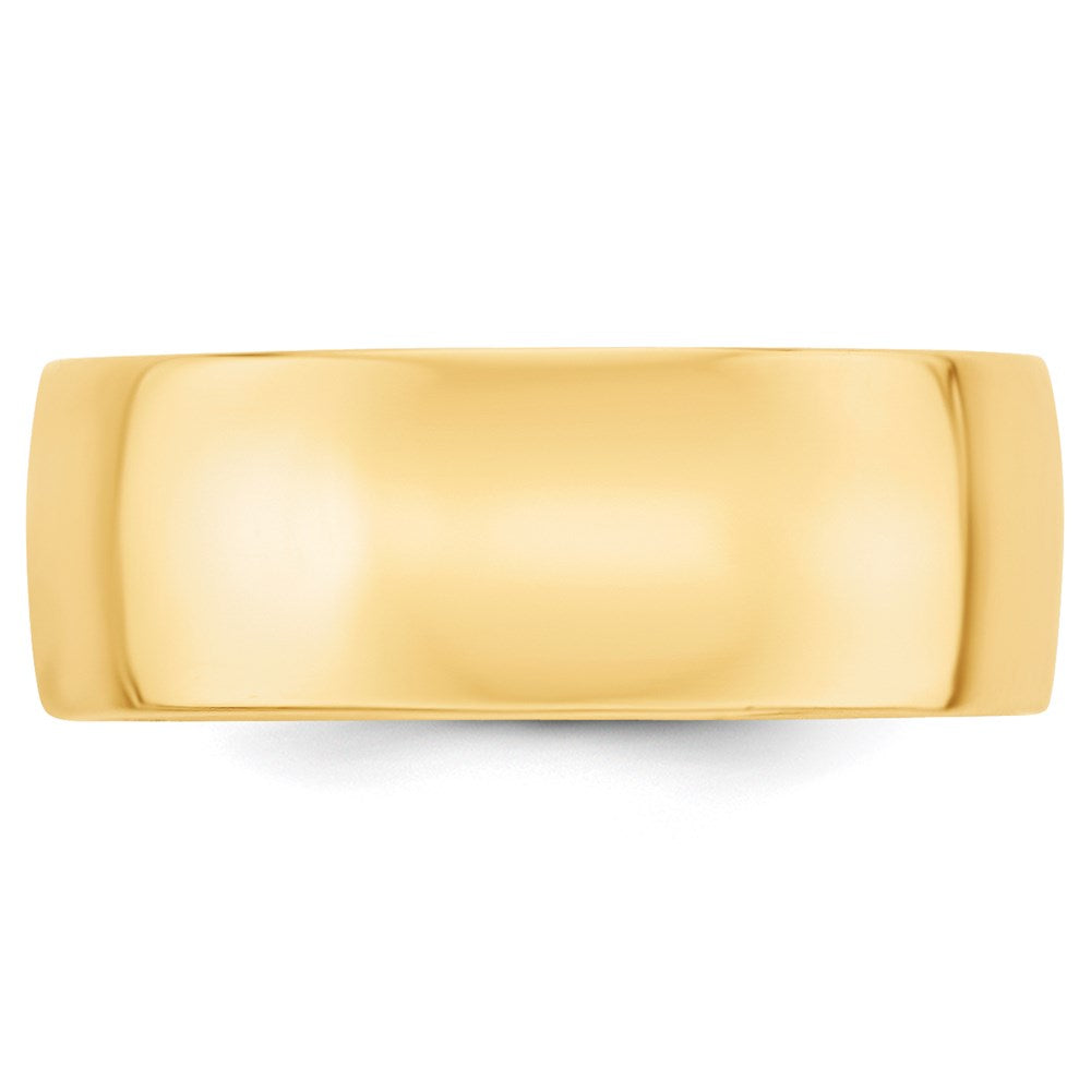 Solid 18K Yellow Gold 8mm Light Weight Comfort Fit Men's/Women's Wedding Band Ring Size 13.5