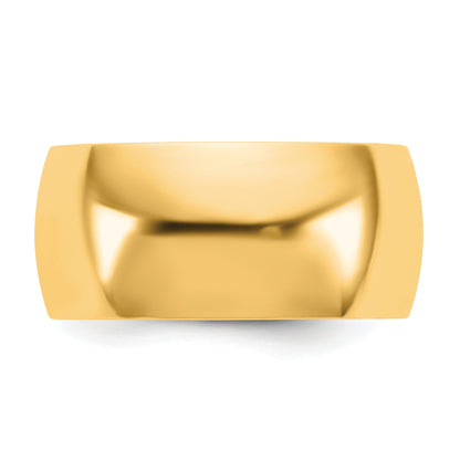 10K Yellow Gold 10Ky 9mm Lightweight Comfort Fit Band Size 5