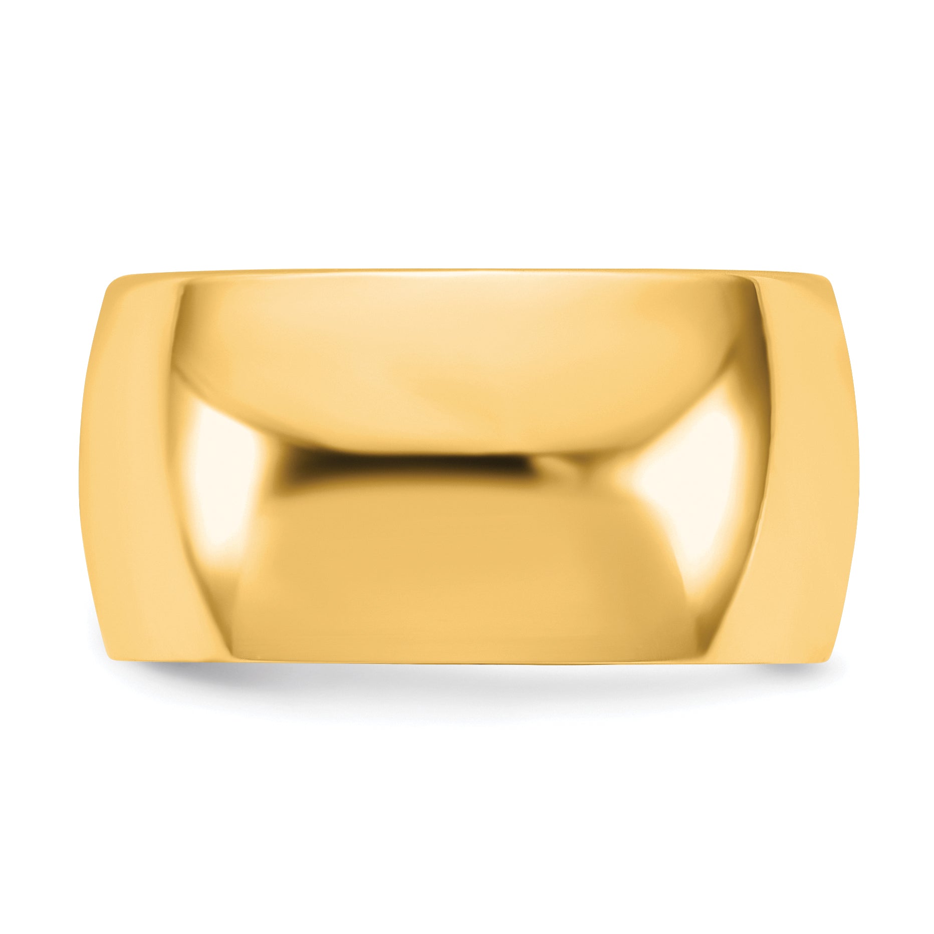 10K Yellow Gold 10Ky 10mm Lightweight Comfort Fit Band Size 11.5