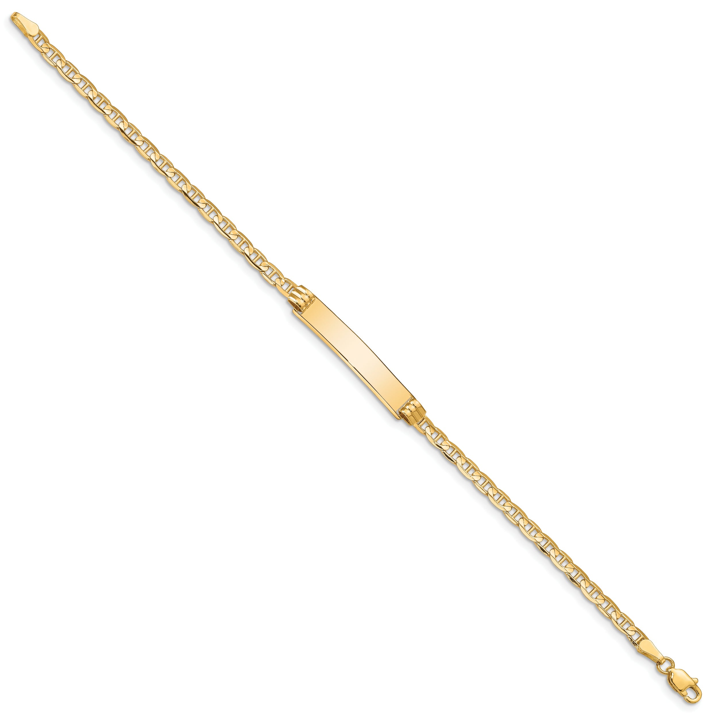 7 Inch 14K Anchor Id Bracelet