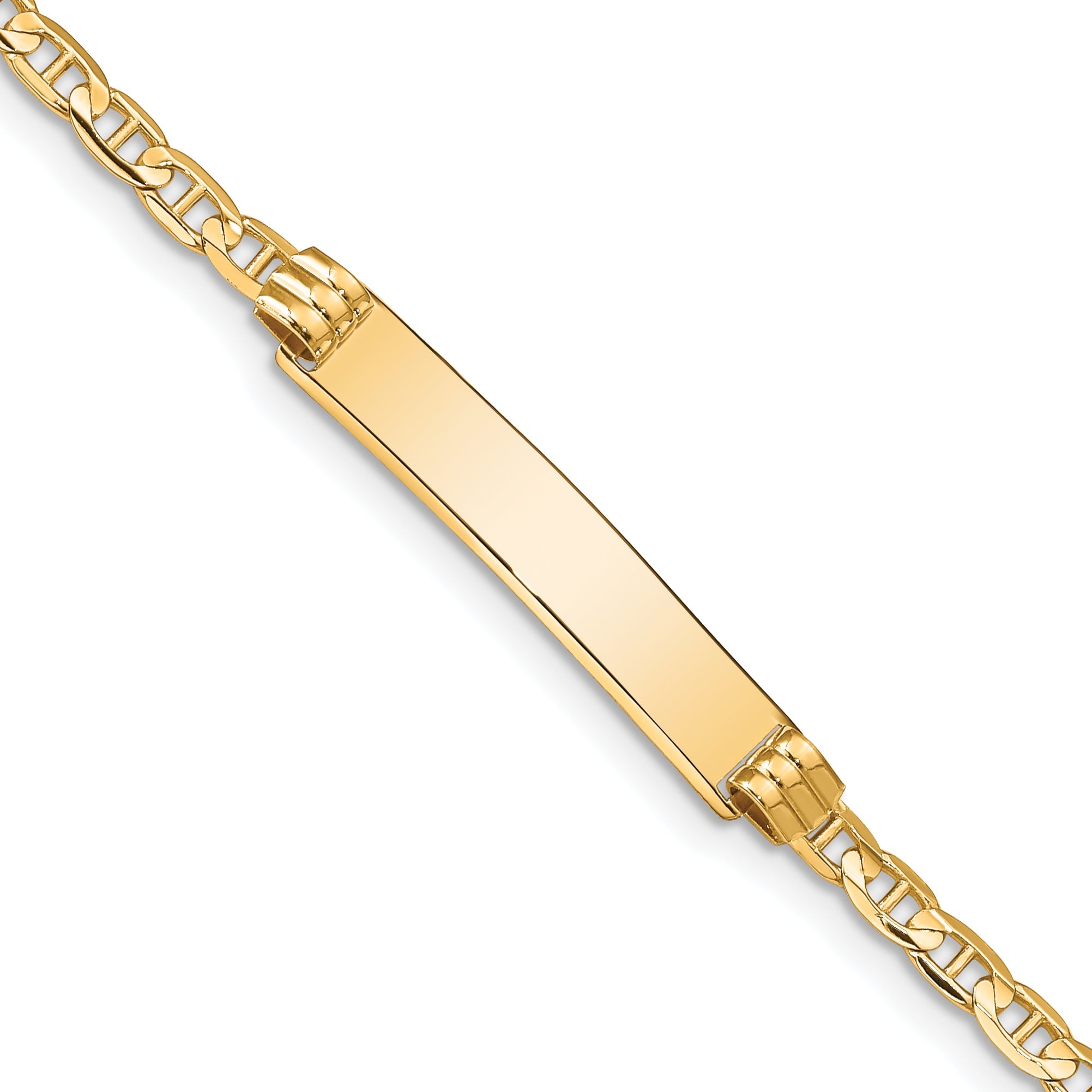7 Inch 14K Anchor Id Bracelet