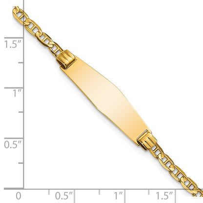 7 Inch 14K Soft Diamond Shape Anchor Link Id Bracelet