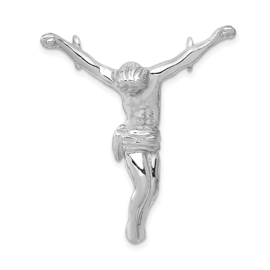 14K White Gold Jesus Chain Slide