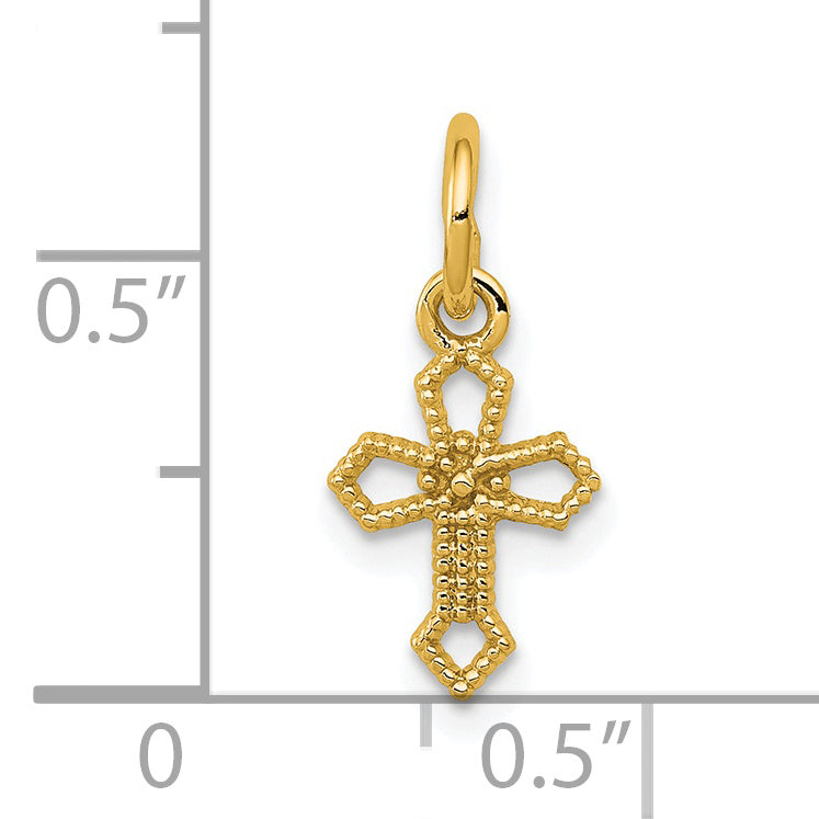 14K Yellow Gold Passion Cross Charm