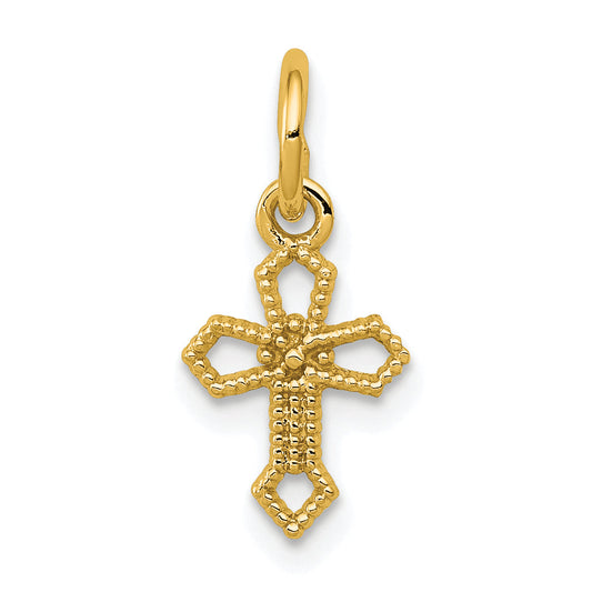 14K Yellow Gold Passion Cross Charm