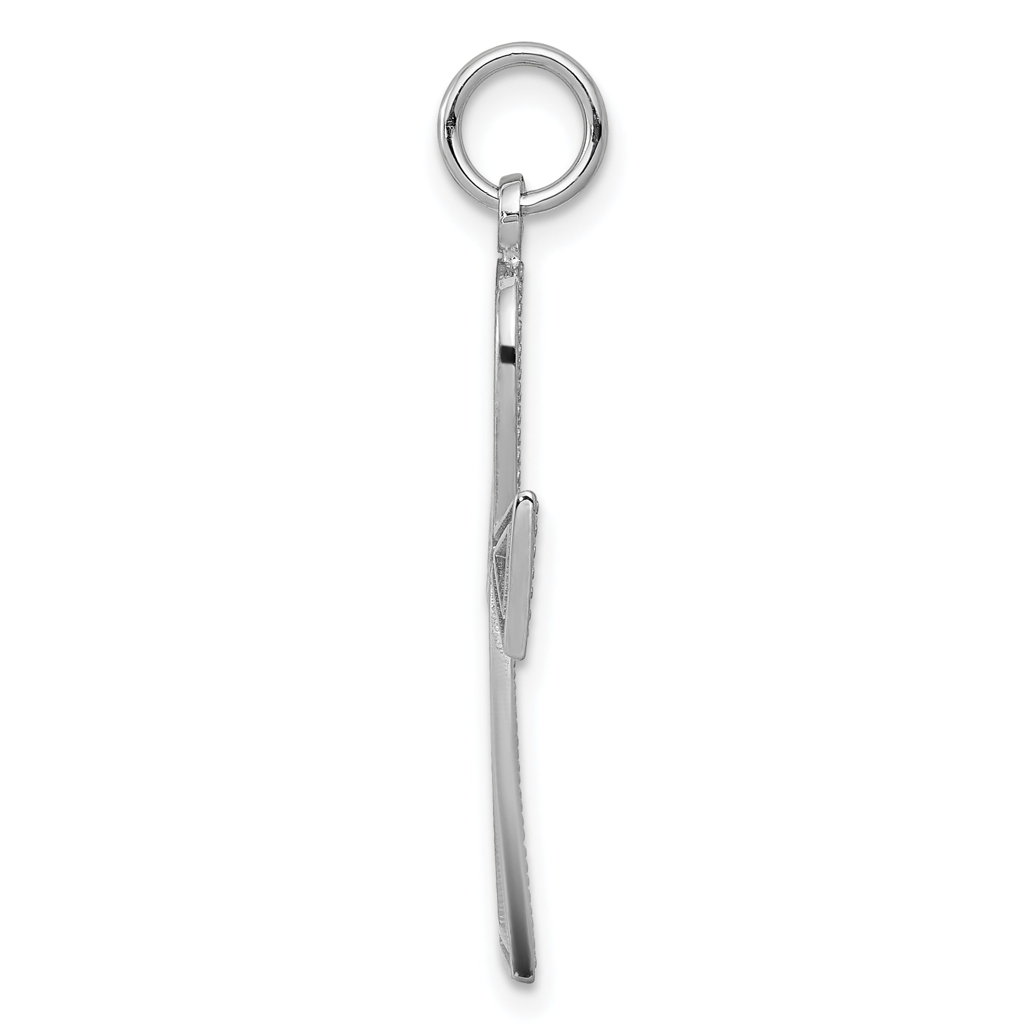 14K White Gold Ankh Cross Pendant