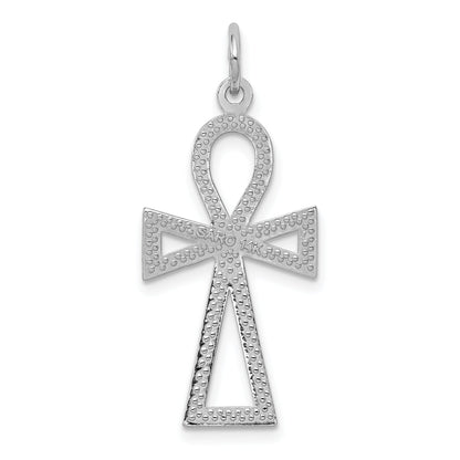 14K White Gold Ankh Cross Pendant