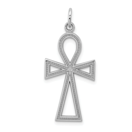 14K White Gold Ankh Cross Pendant