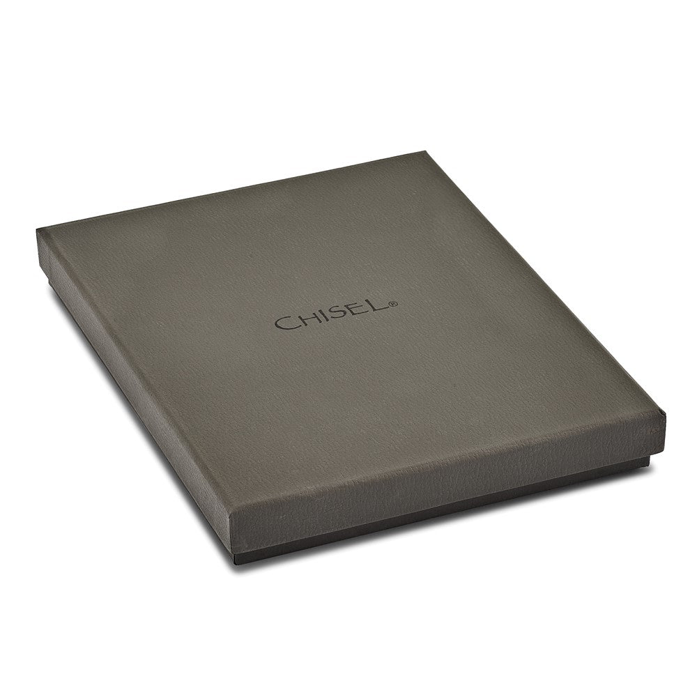 Titanium/Silver Two Tone Titanium/Ster.Sil Black Ti Polished Etched Charms Necklace