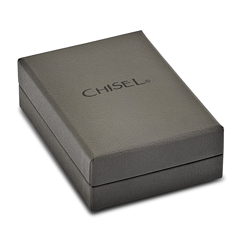 Stainless Steel Chisel Polished Black Onyx Circle Pendant On An 18 Inch Box Chain Necklace