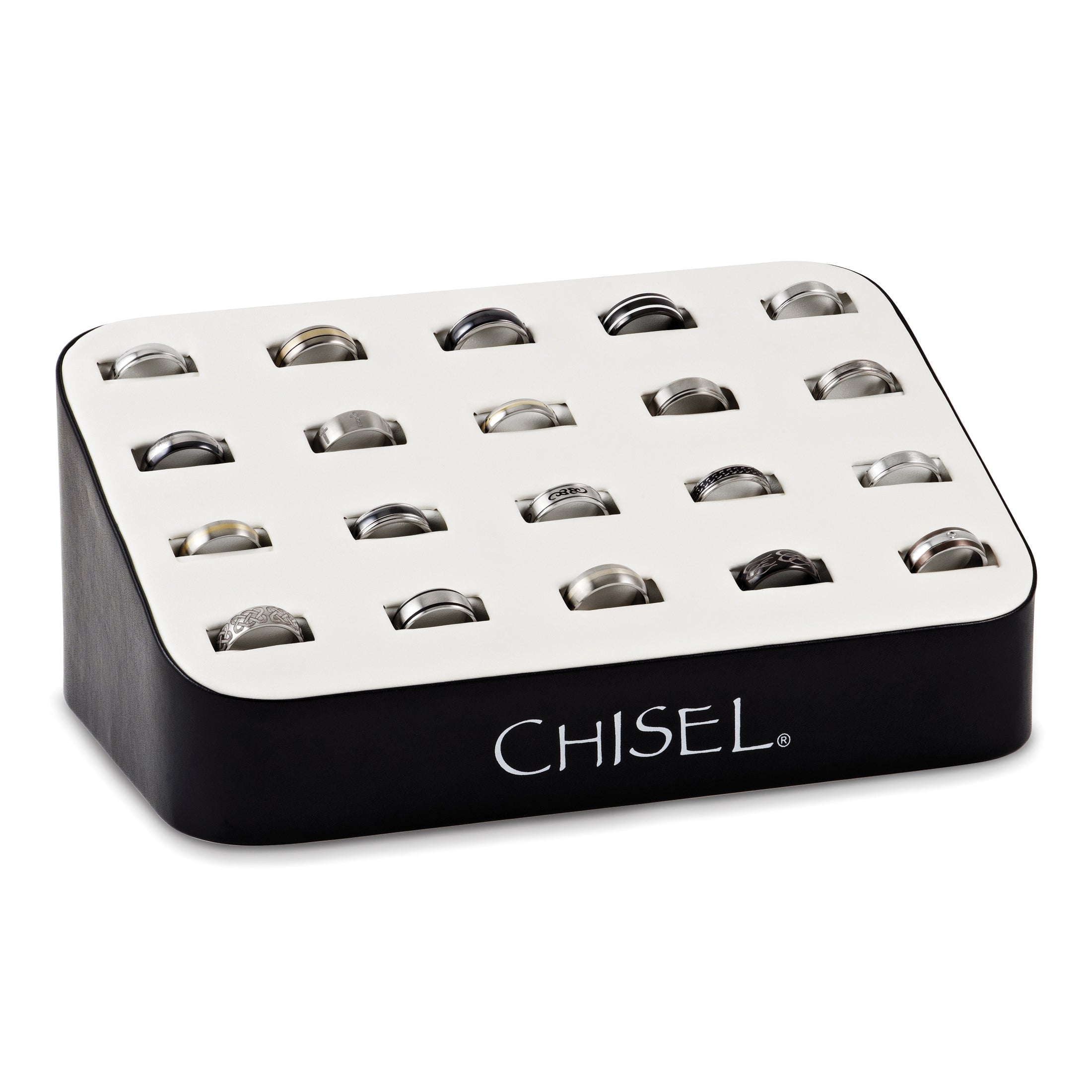 Non Metal Chisel Small 20 Wedding Band Display