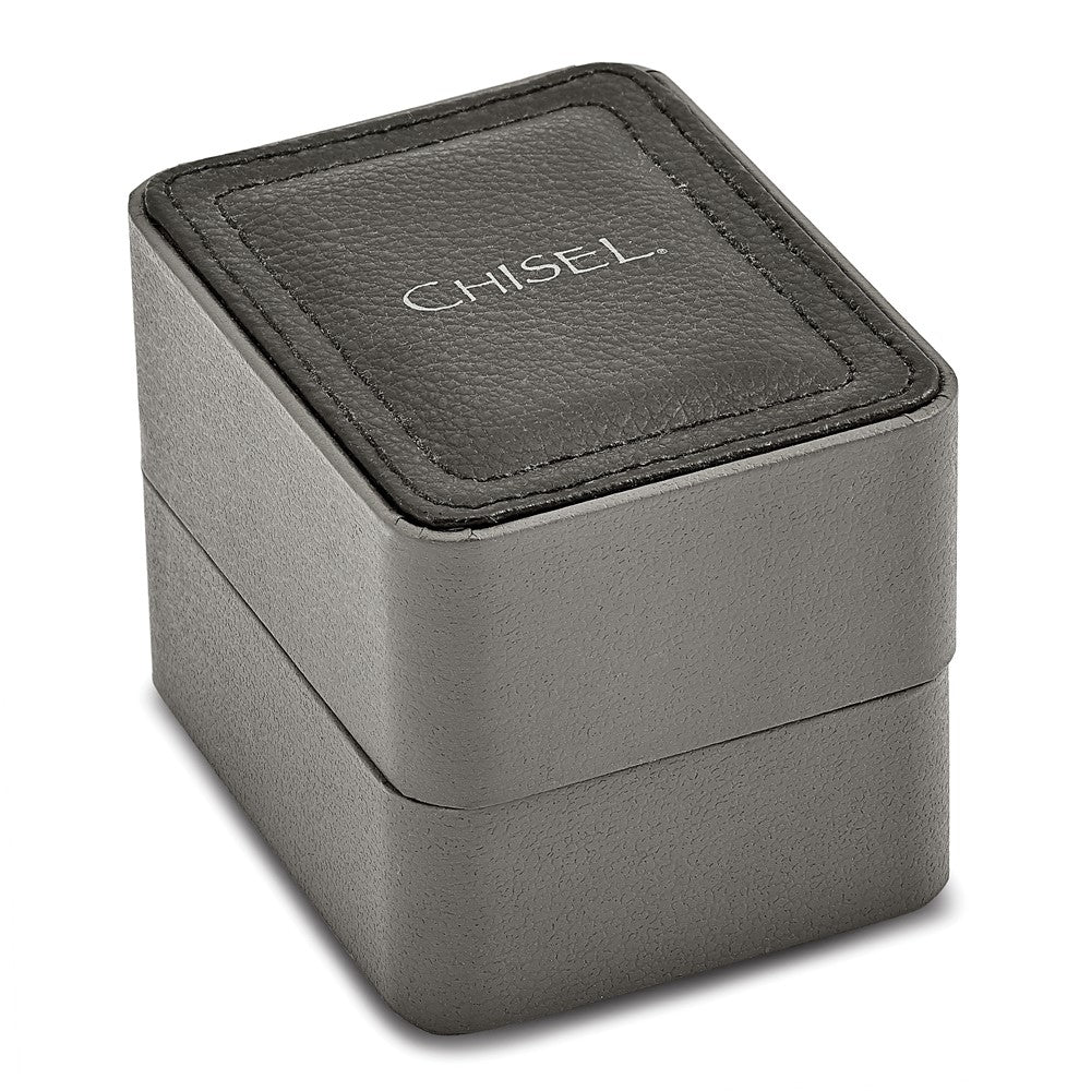 Stainless Steel Chisel Polished Black Ip-Plated And Pvc Hinged Bangle