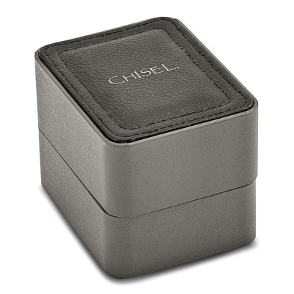 Stainless Steel Chisel Polished Black Ip-Plated And Pvc Hinged Bangle