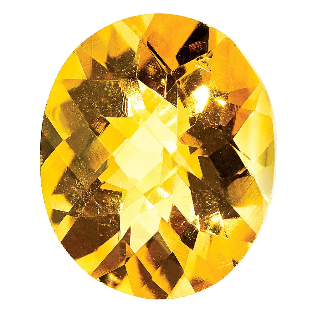 Gemstone Citrine Aa Quality 12X10mm Oval Checkerboard