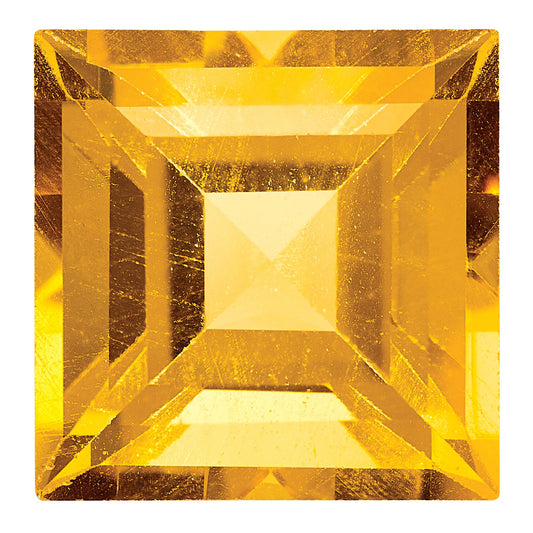 Gemstone Citrine Aa Quality 6mm Square Step-Cut