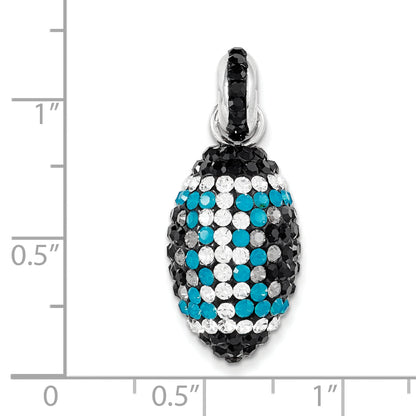 Sterling Silver Swarovski Elements Football Pendant