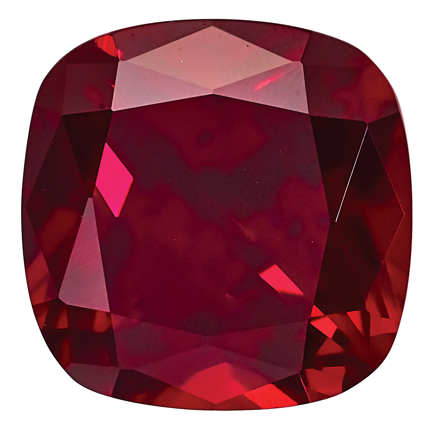 Gemstone Created Ruby 6mm Antique Cushion