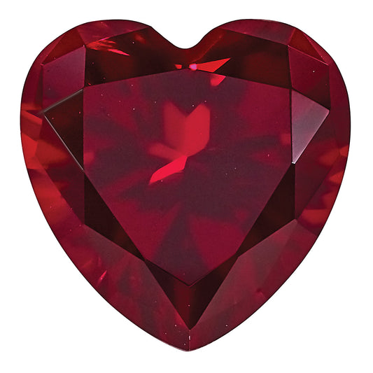 Gemstone Created Ruby 4mm Heart