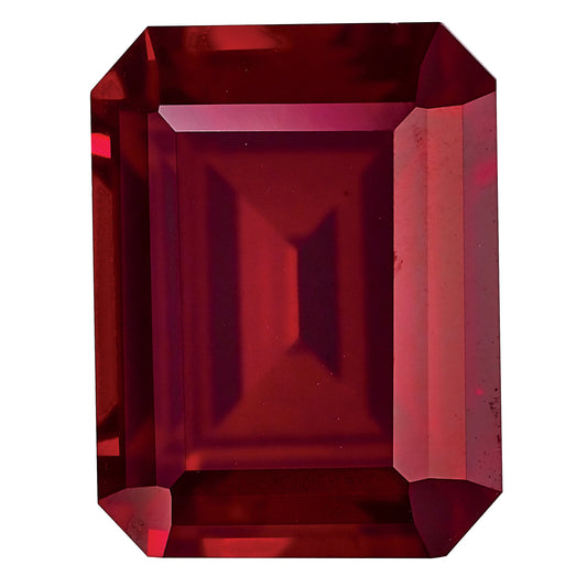 Gemstone Created Ruby 10X8mm Emerald Cut