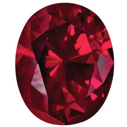 Gemstone Created Ruby 9X7mm Oval
