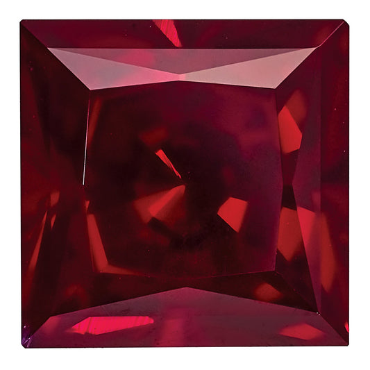 Gemstone Created Ruby 5mm Princess