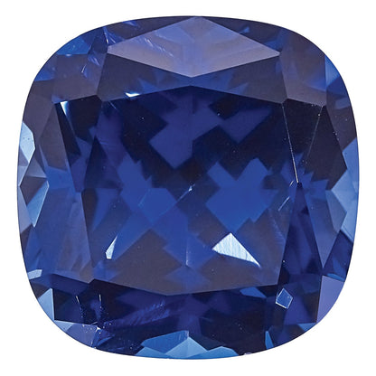 Gemstone Created Blue Sapphire 6mm Antique Cushion