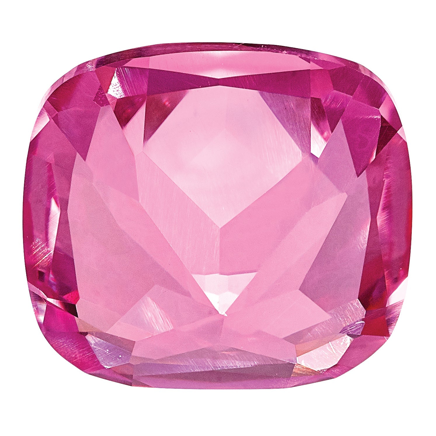 Gemstone Created Pink Sapphire 5mm Antique Cushion