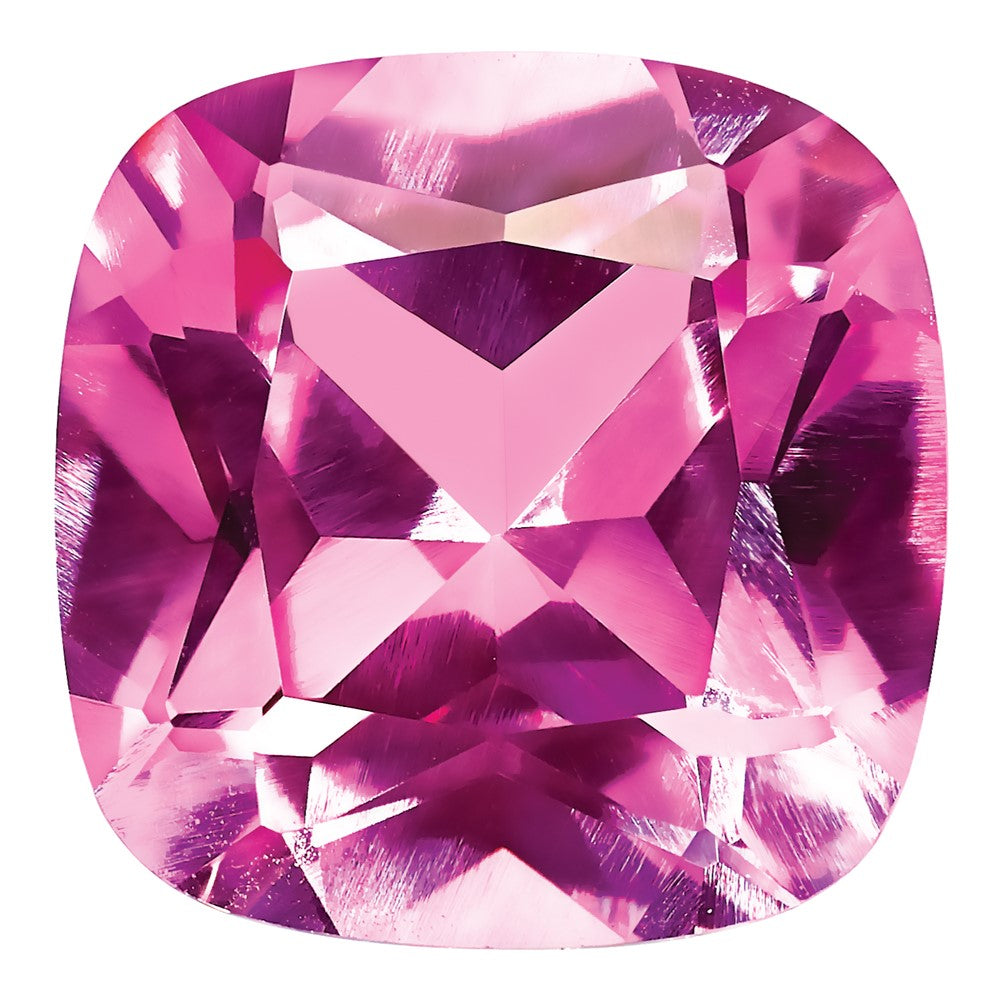 Gemstone Created Pink Sapphire 8mm Antique Cushion